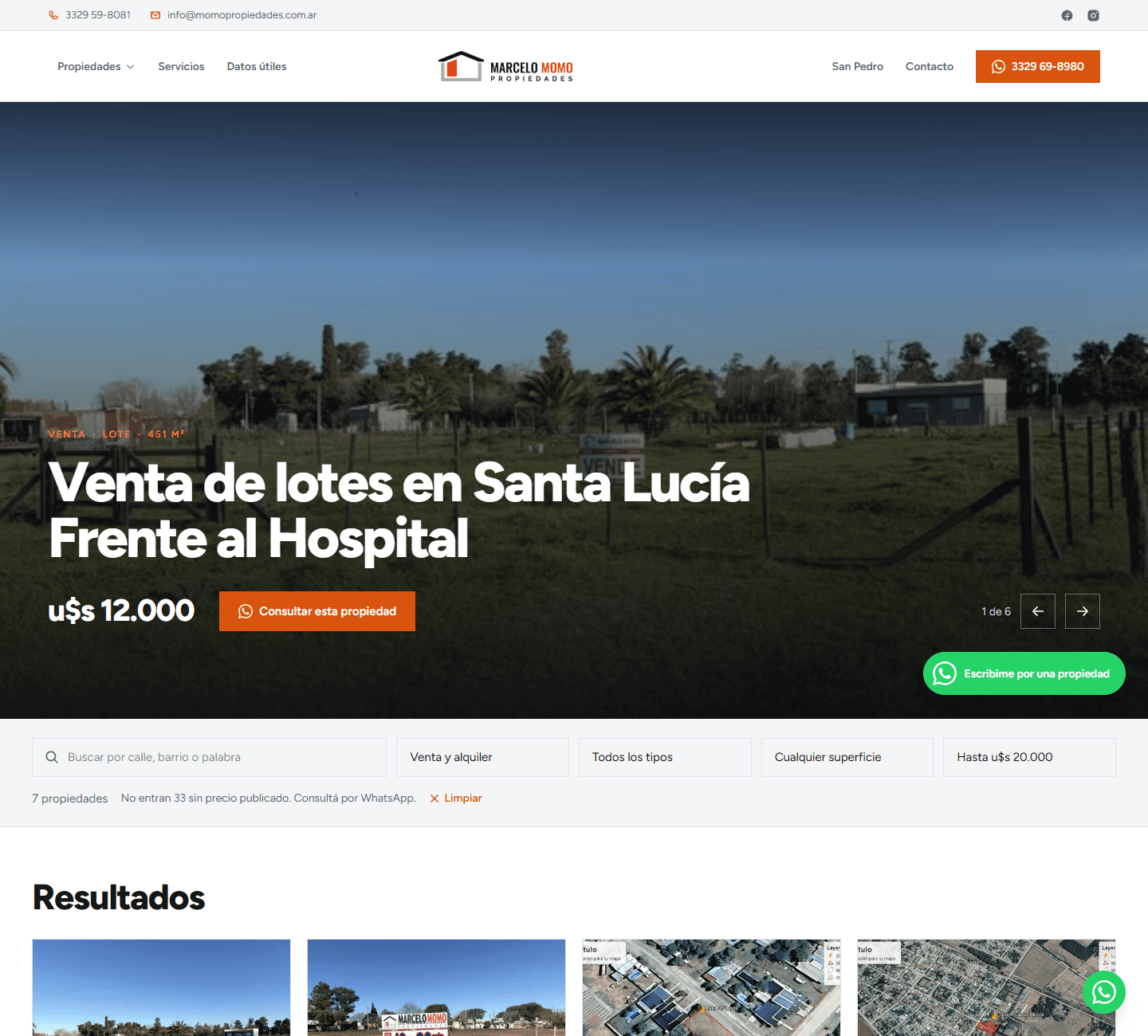momopropiedades.com.ar, una web hecha por NexusDev